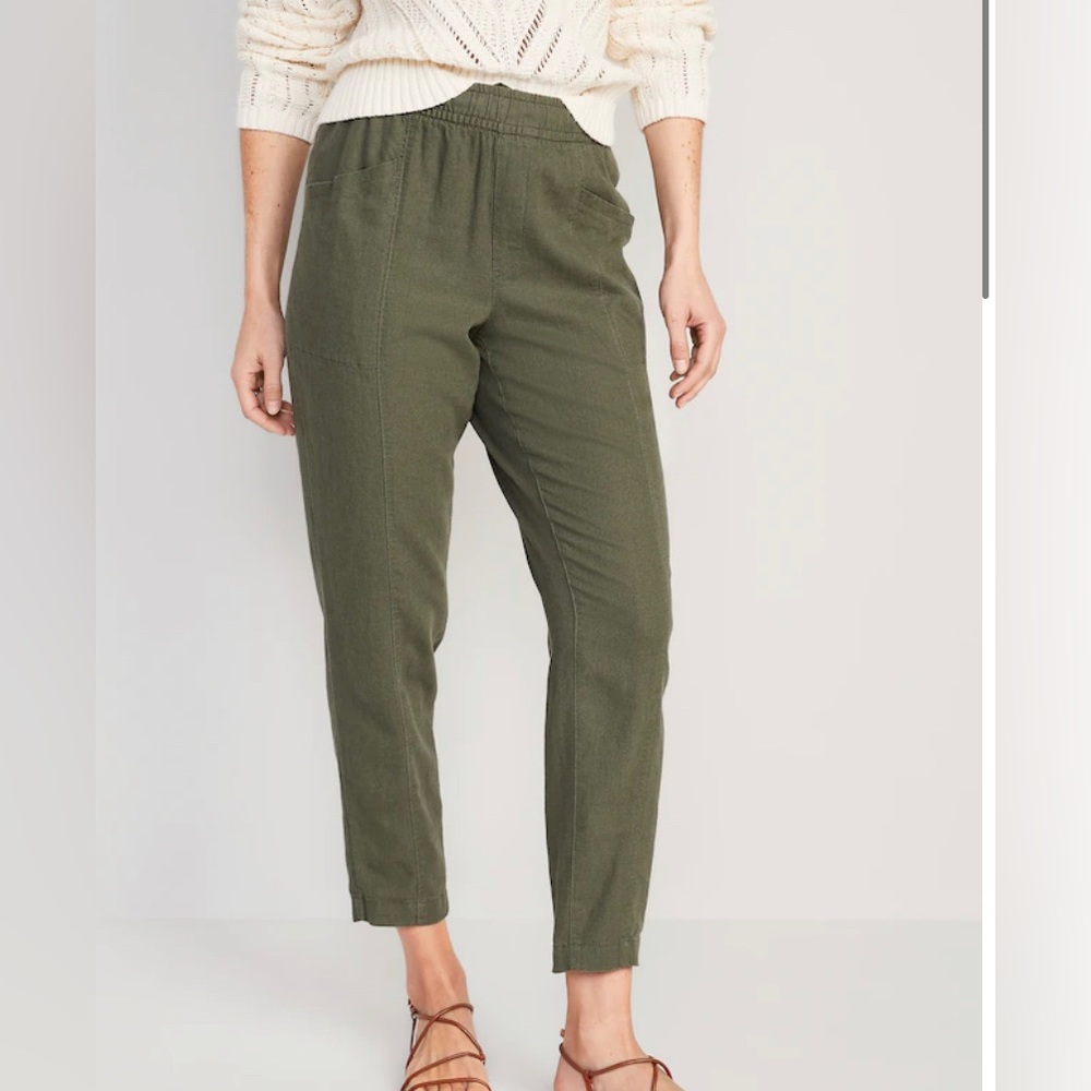 Old Navy tapered linen crop pants